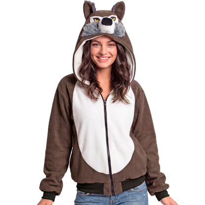 "WOLF" (Fleecejacke mit Kapuze)