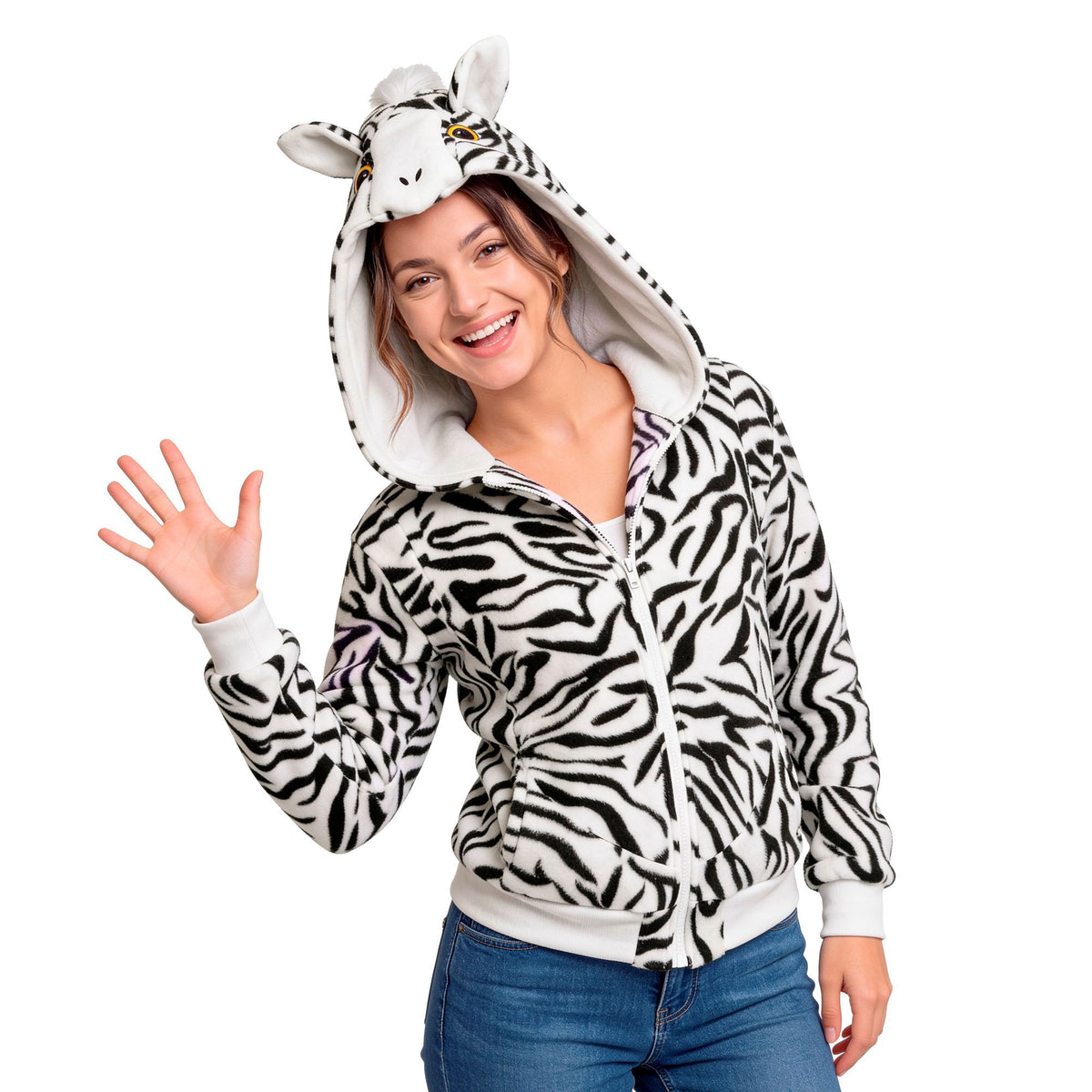 "ZEBRA" (Fleecejacke mit Kapuze)