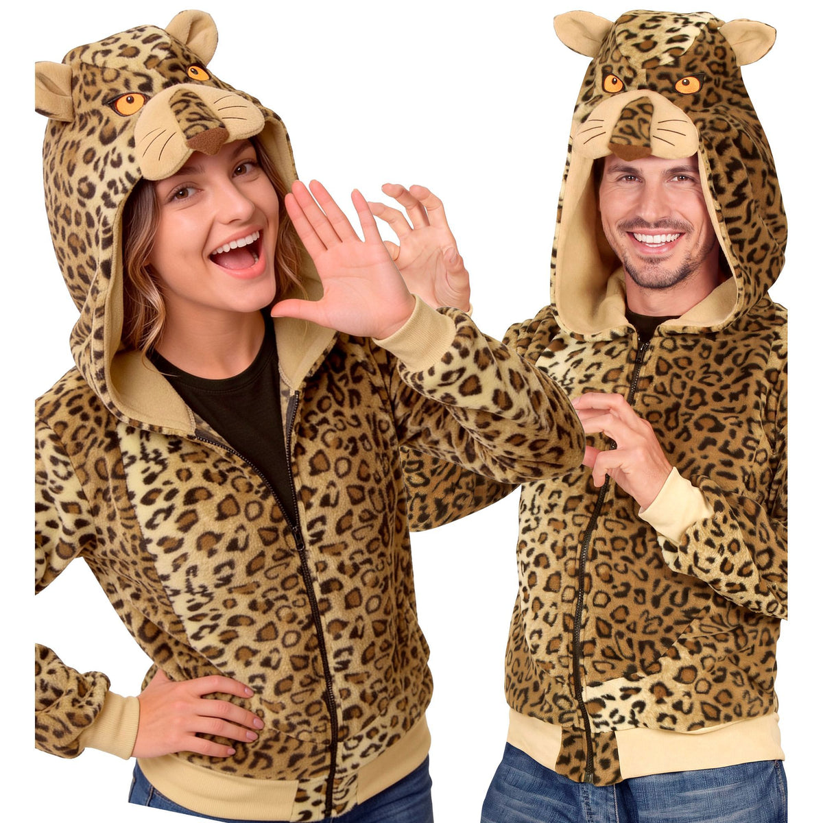 "LEOPARD" (Fleecejacke mit Kapuze)