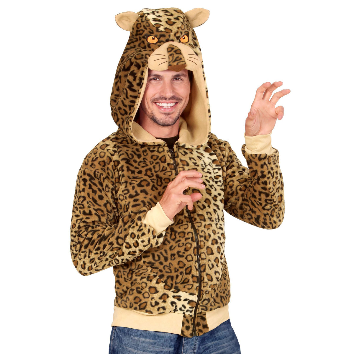 "LEOPARD" (Fleecejacke mit Kapuze)