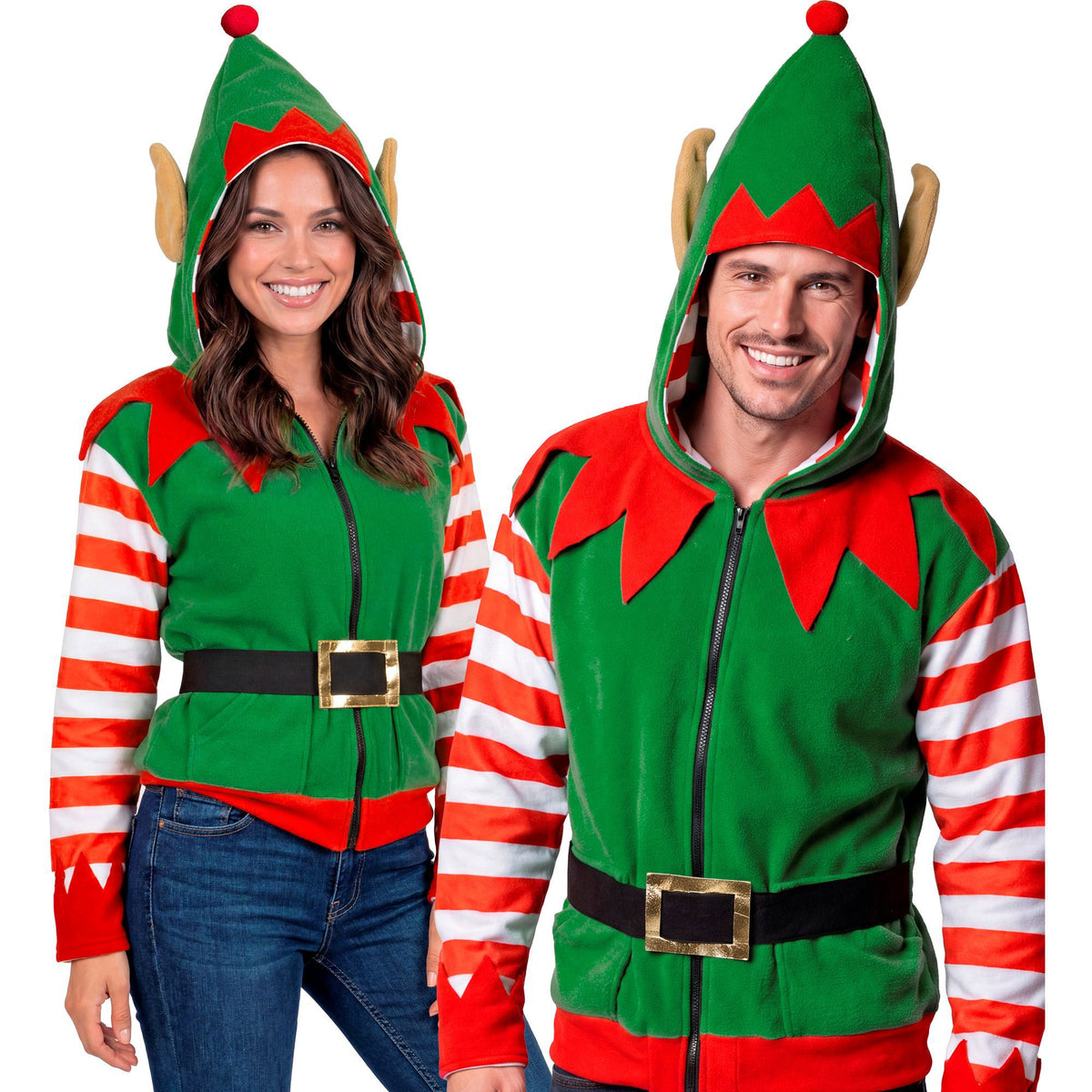 Widmann Santa-Helfer-Strickjacke mit Kapuze grün – Produktansicht