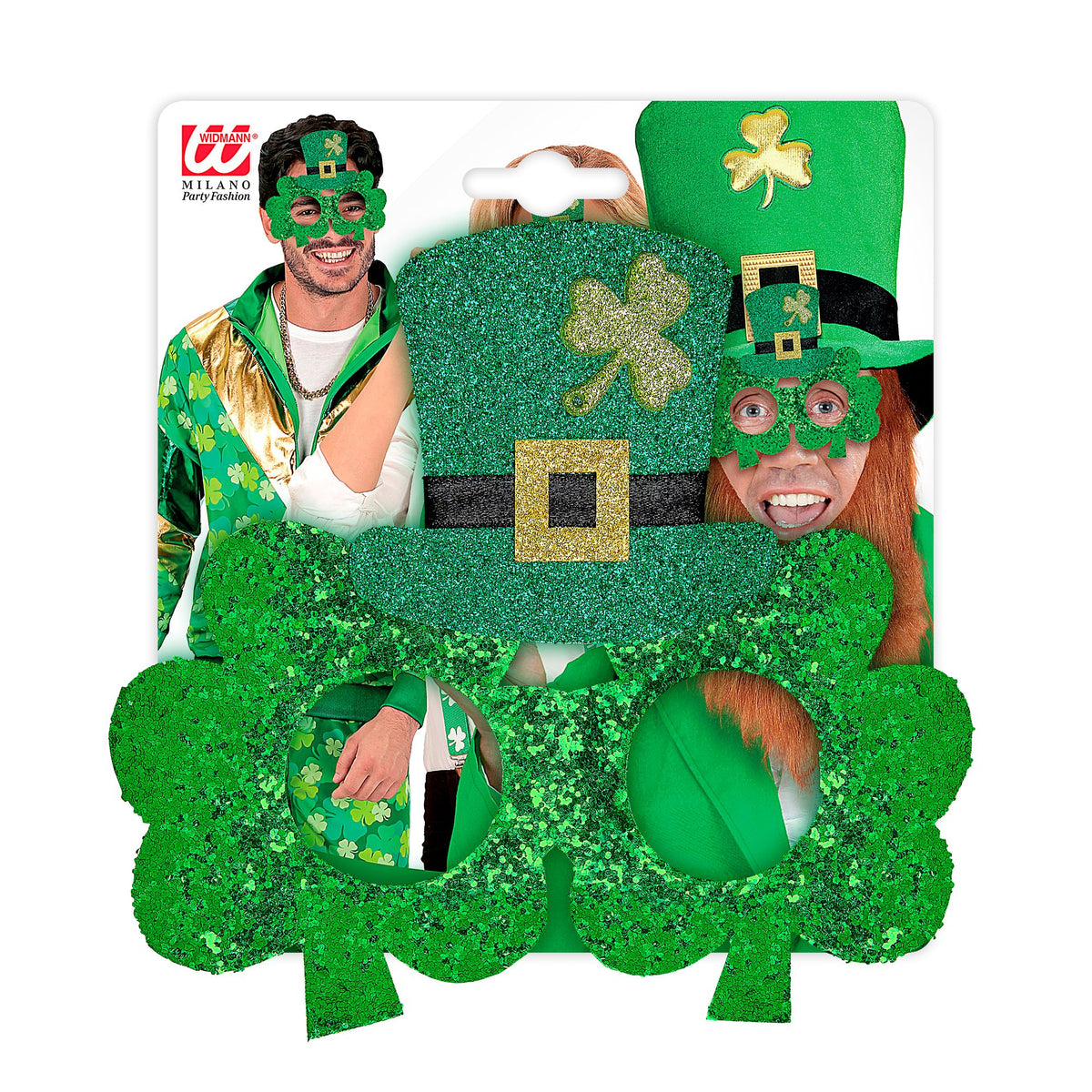 "KLEEBLATTBRILLE ST. PATRICK'S DAY MIT MINIZILINDERHUT"