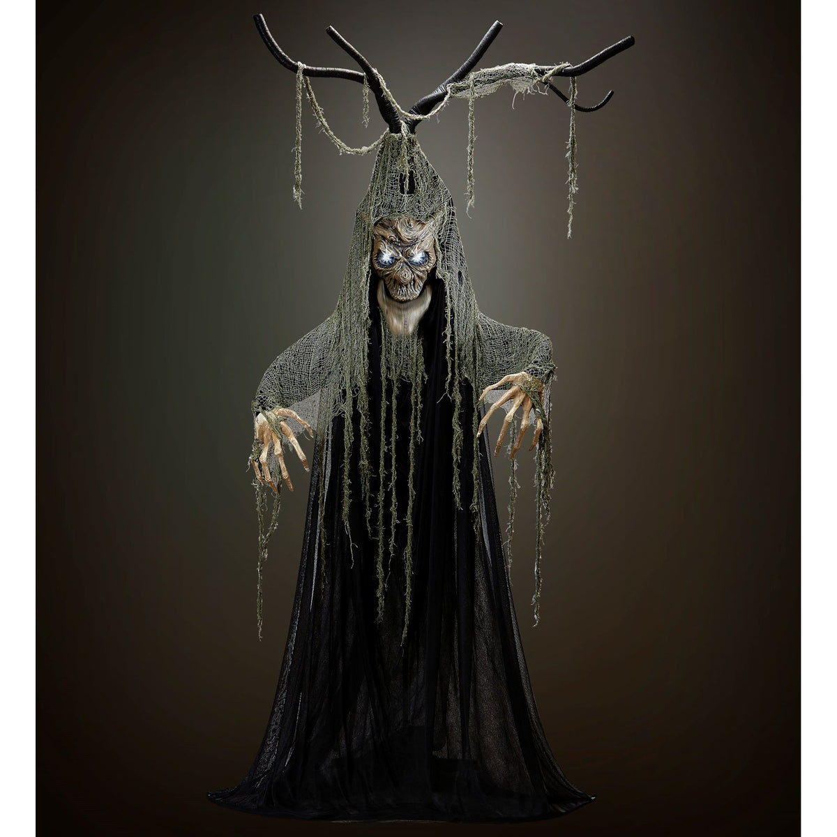 Widmann sprechender Halloweenbaum 200 cm mit beweglichem Mund und blinkenden LED-Augen – Seitenansicht