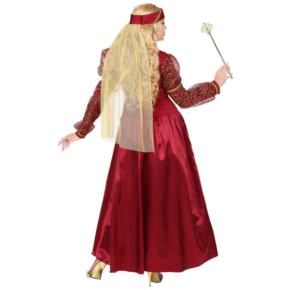 "MITTELALTER PRINZESSIN" (Kleid mit Unterrock & Reifrock, Kopfschmuck mit Schleier)