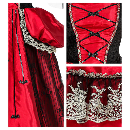 Widmann Vampirin Kostüm mit Kleid, Reifrock und Halsband – Rückansicht
