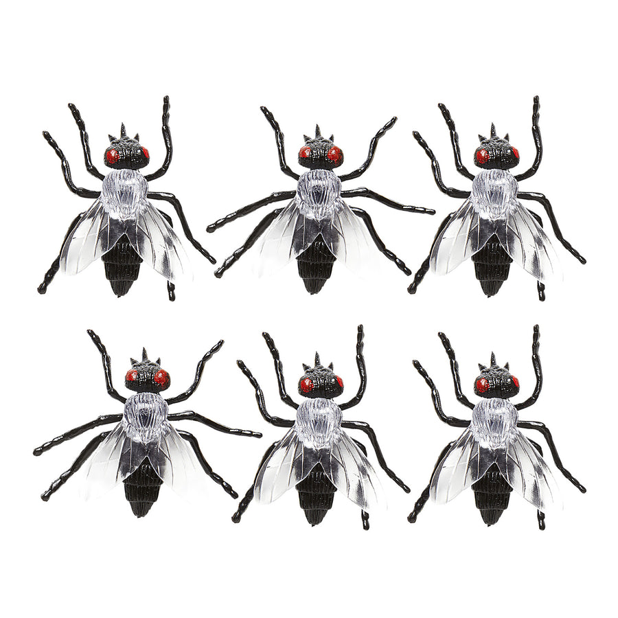 Set mit 6 schwarzen Fliegen, 5,5 cm, Widmann – Produktansicht