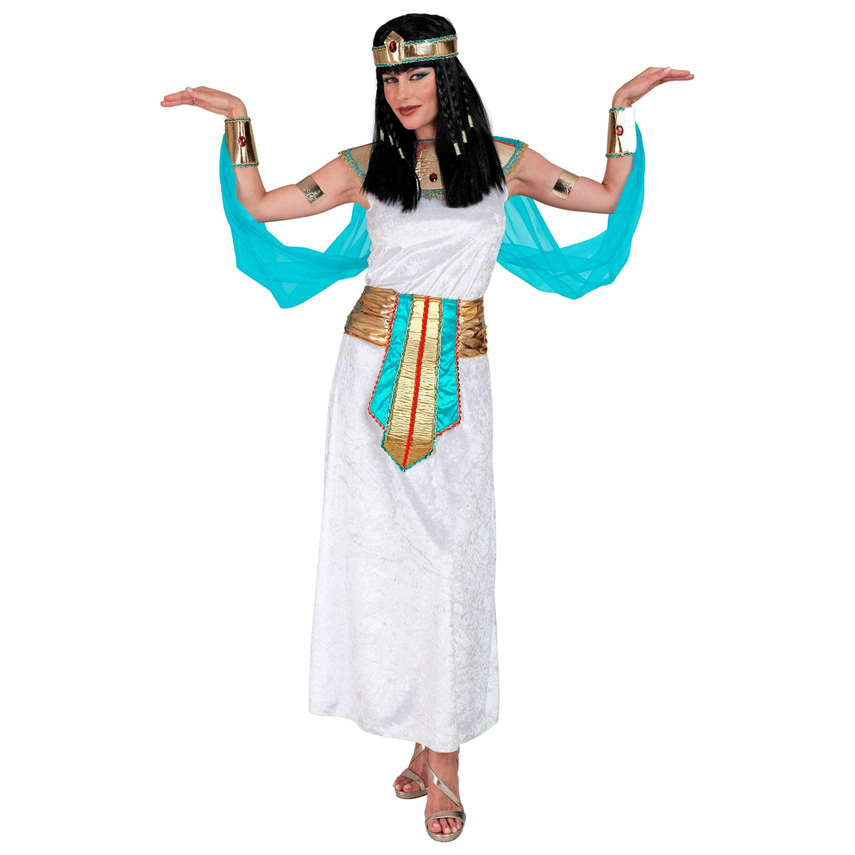 "ÄGYPTISCHE KÖNIGIN" (Kleid, Kragen mit Umhang & Armbändern, Gürtel, Stirnband)