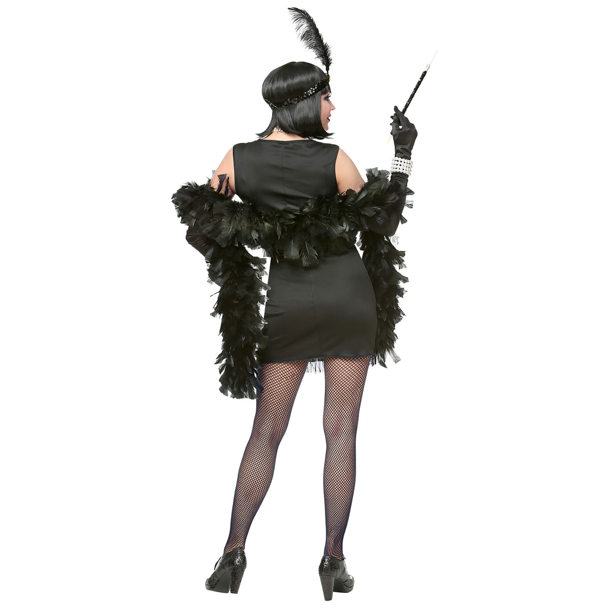 "20er JAHRE CHARLESTON FLAPPER" (Kleid, Stirnband mit Feder)