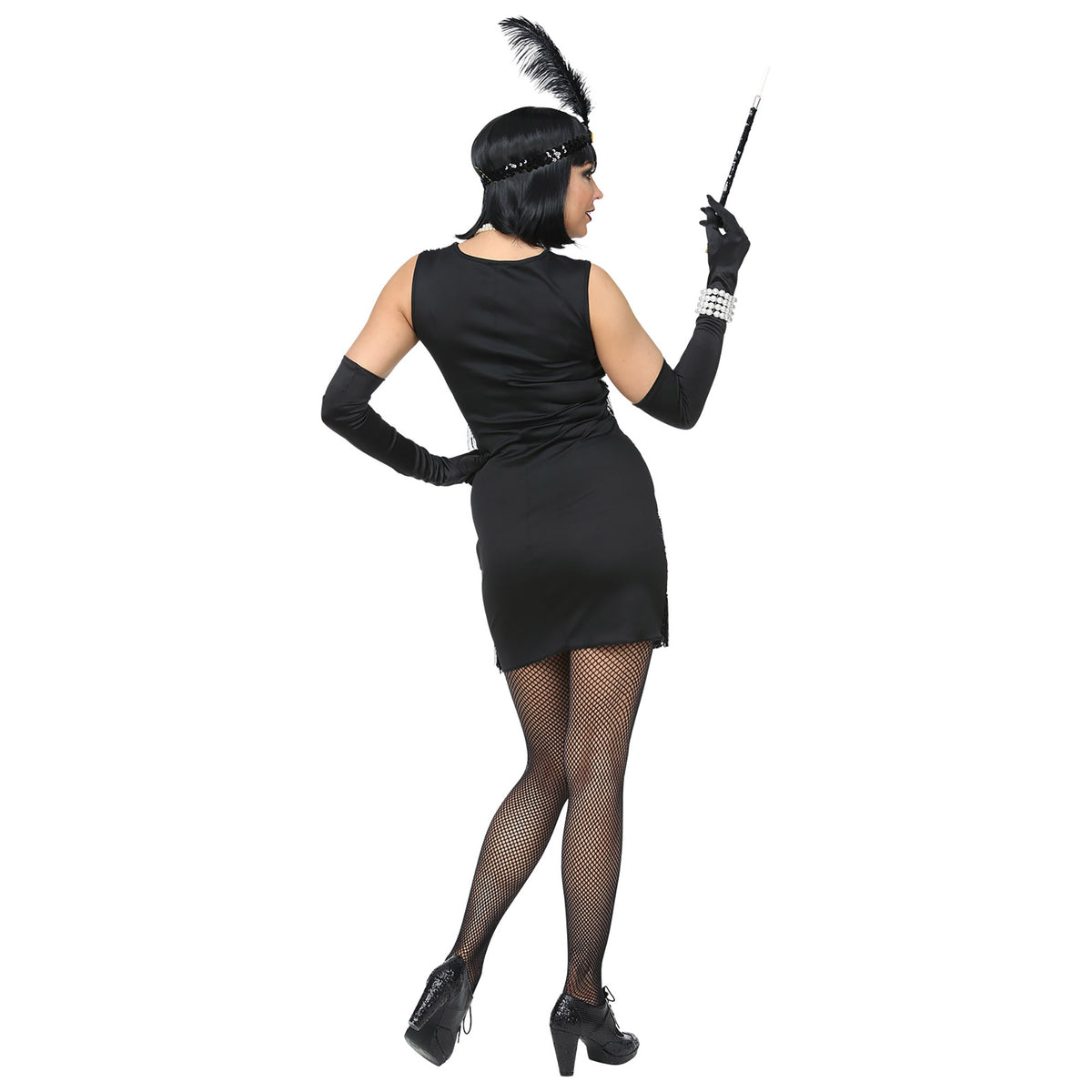 "20er JAHRE CHARLESTON FLAPPER" (Kleid, Stirnband mit Feder)