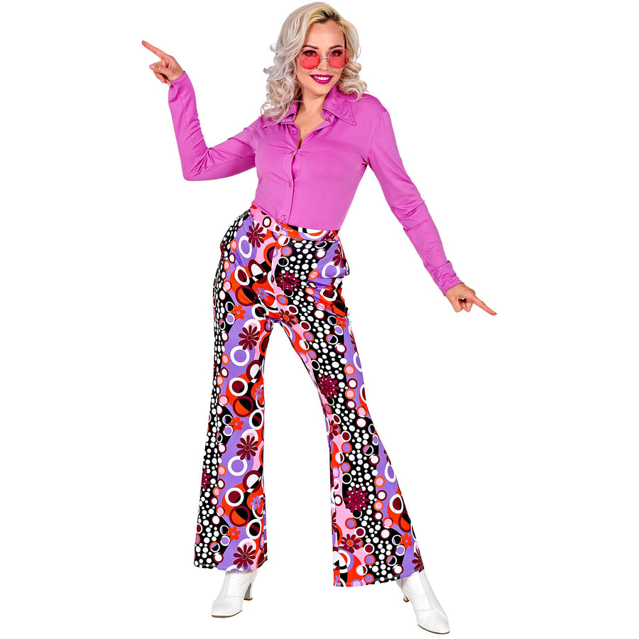 Widmann pinke 70er-Jahre-Hose mit kleinen Blasen – Detailansicht