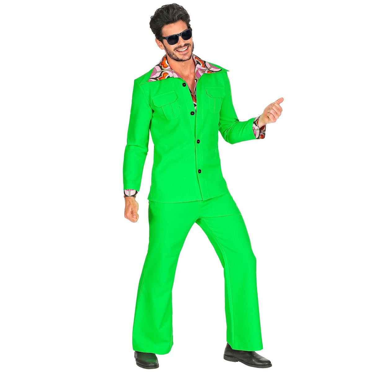 "THE 70s DISCO STYLE - hot green" (Jackett mit Hemd, Hose)