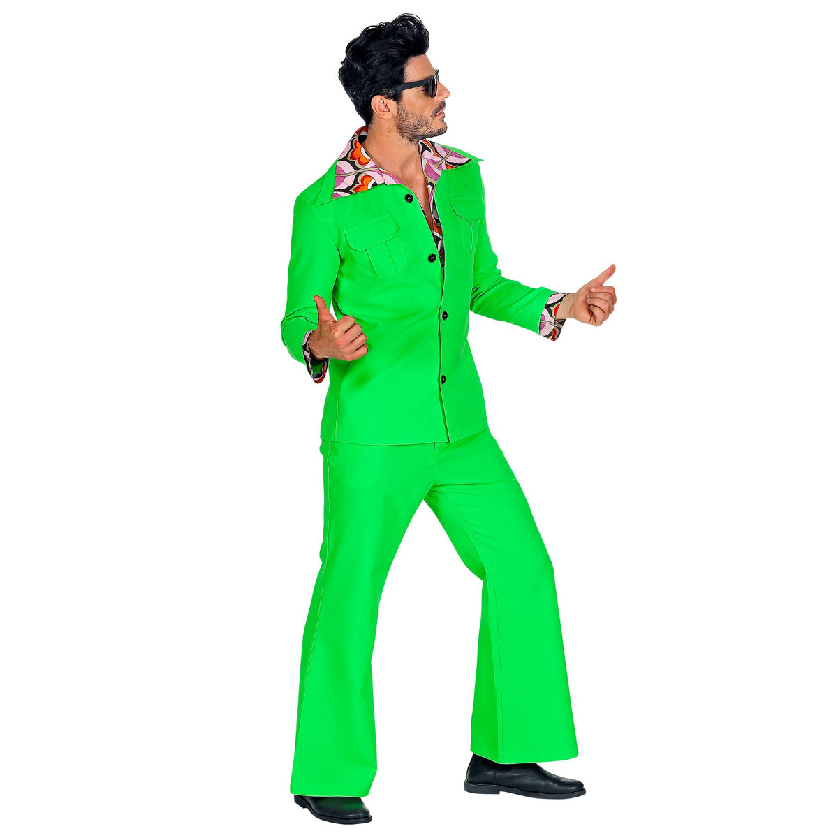 "THE 70s DISCO STYLE - hot green" (Jackett mit Hemd, Hose)