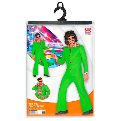 "THE 70s DISCO STYLE - hot green" (Jackett mit Hemd, Hose)