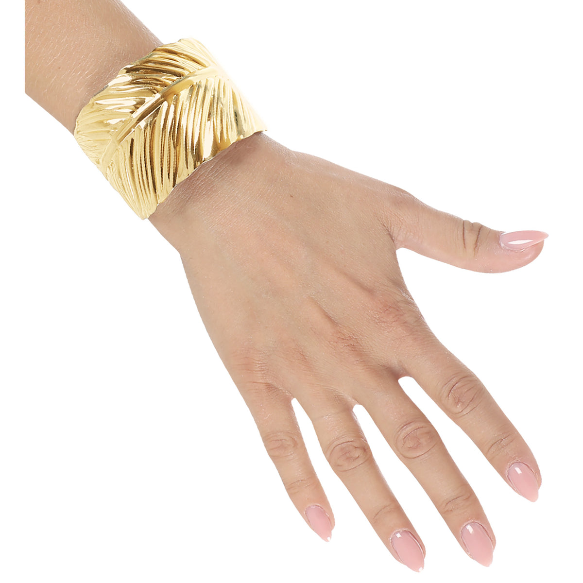 Widmann Goldenes Blatt Armband – 24k Goldfarbenes Messing, Verstellbar – Detailansicht