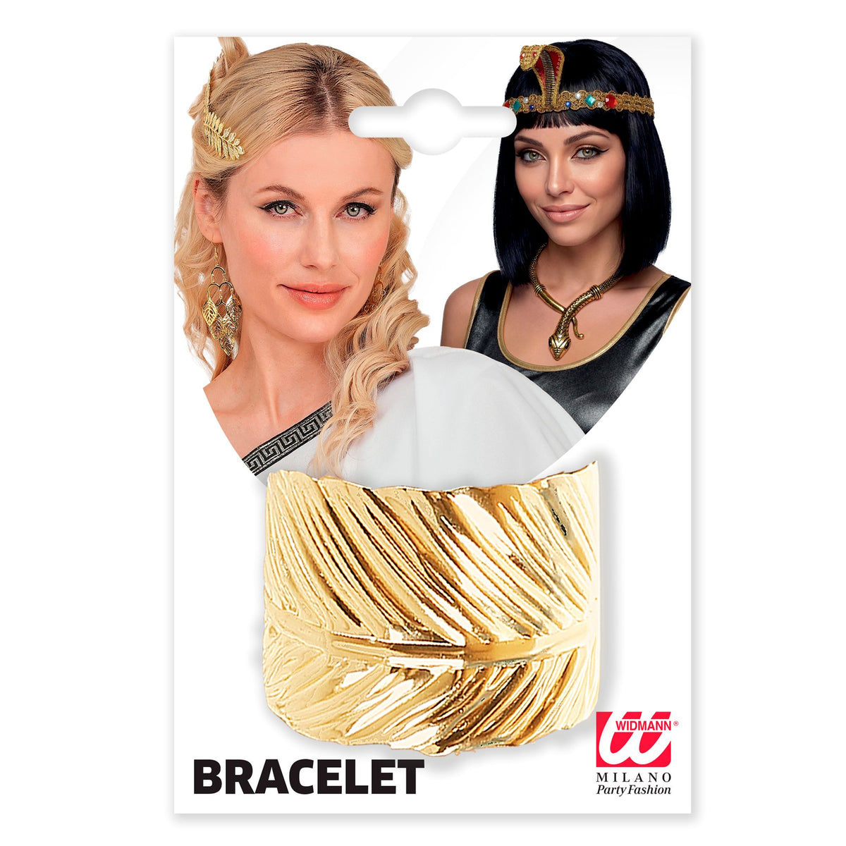 Widmann Goldenes Blatt Armband – 24k Goldfarbenes Messing, Verstellbar – Seitenansicht