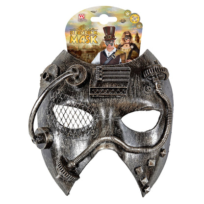 "SILBERNE STEAMPUNK MASKE"