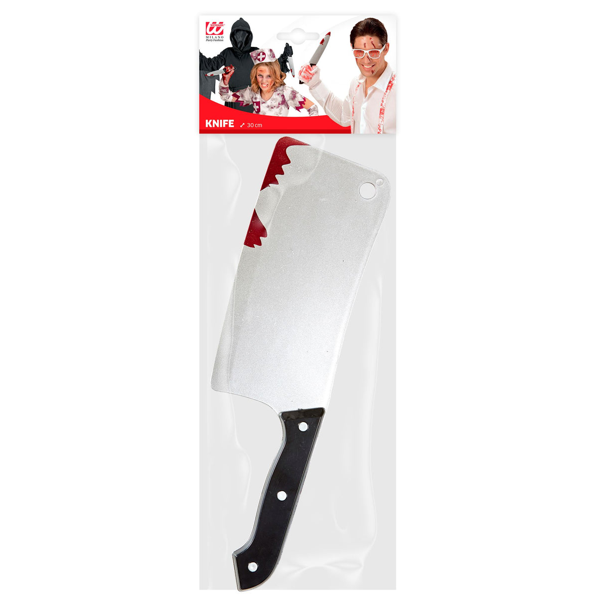 Blutiges Hackebeil 30 cm – Authentisches Fasnacht- und Halloween-Kostümzubehör