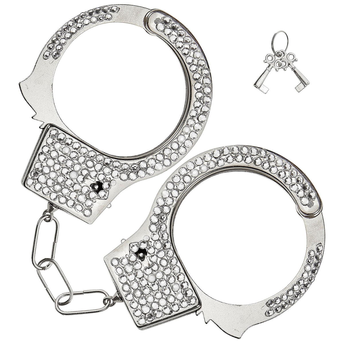 Widmann Handschellen mit Strasssteinen silber – Produktansicht