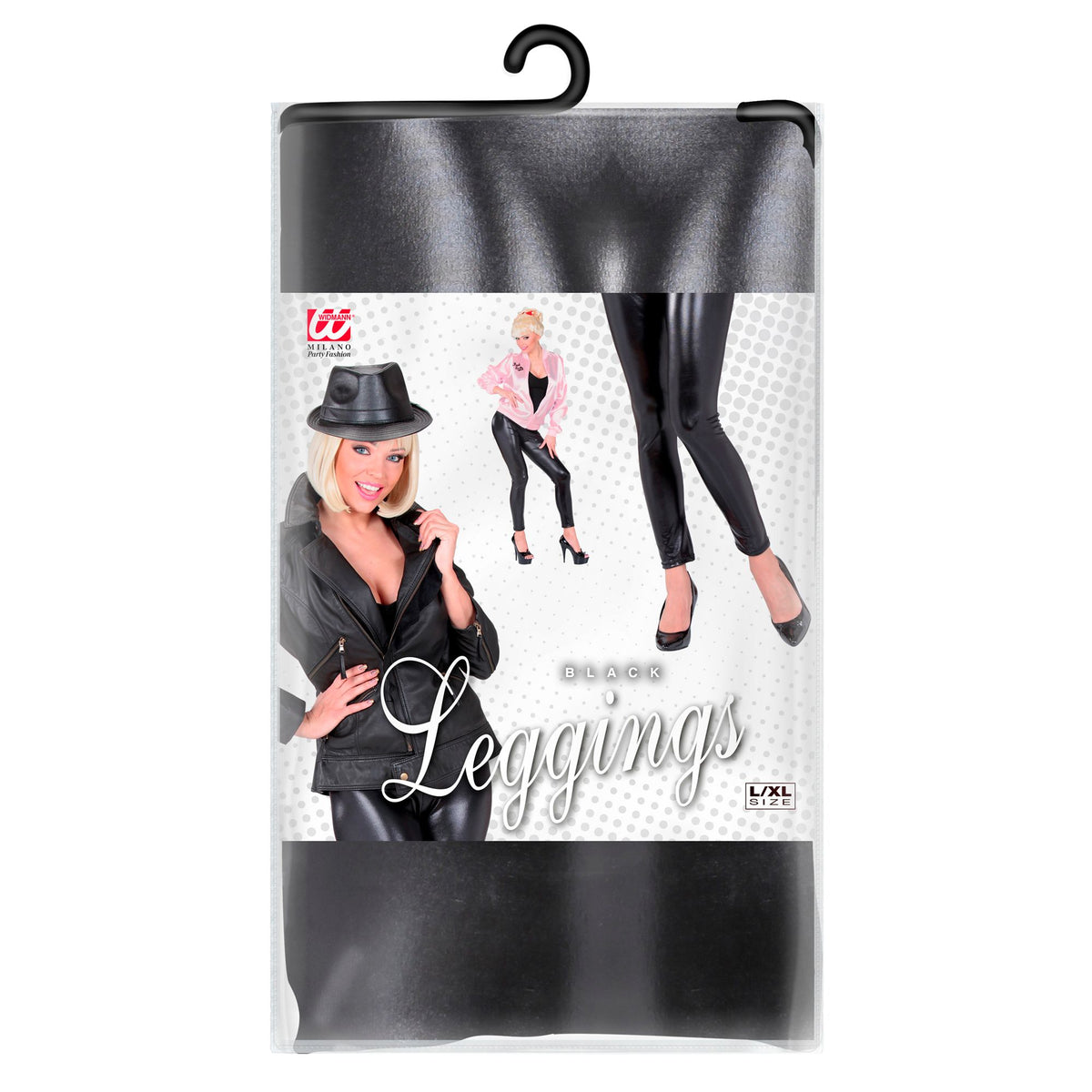 "SCHWARZE METALLIC LEGGINGS"