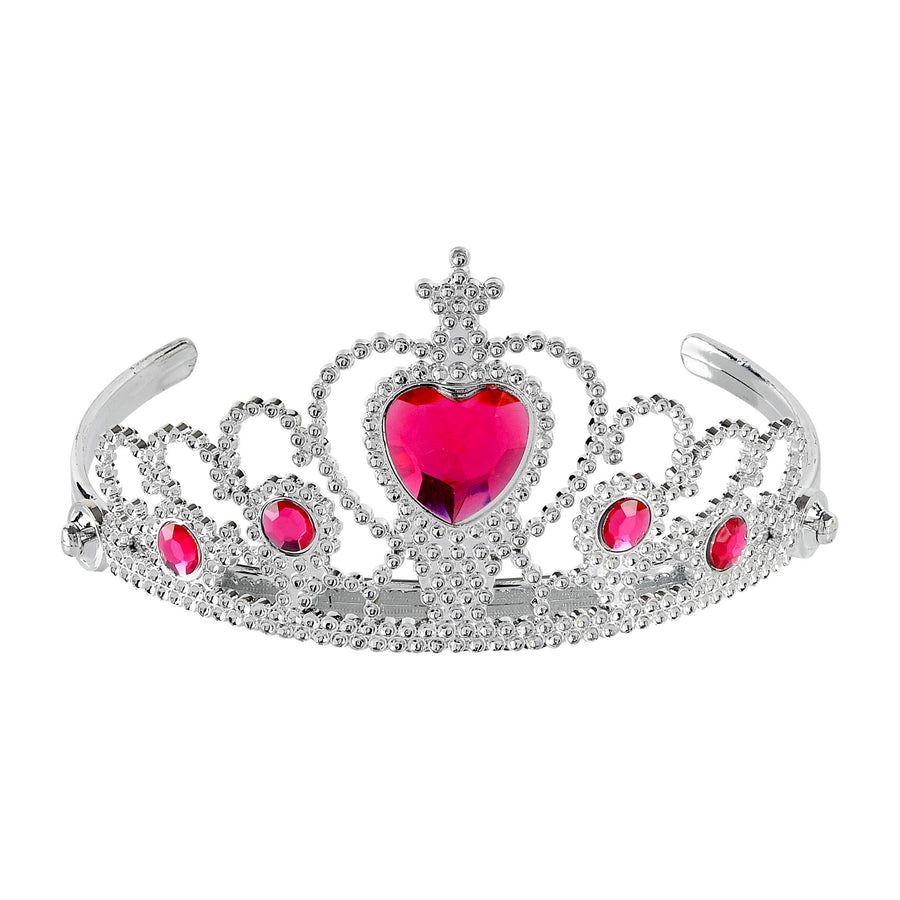 Silberne Tiara mit pinken Edelsteinen von Widmann – Produktansicht