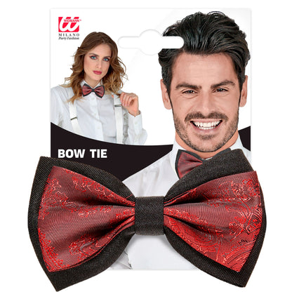 Widmann weinrote Jacquard-Retro-Fliege – Detailansicht