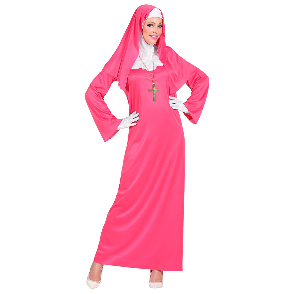 "PINKE NONNE" (Gewand, Haube, Handschuhe)