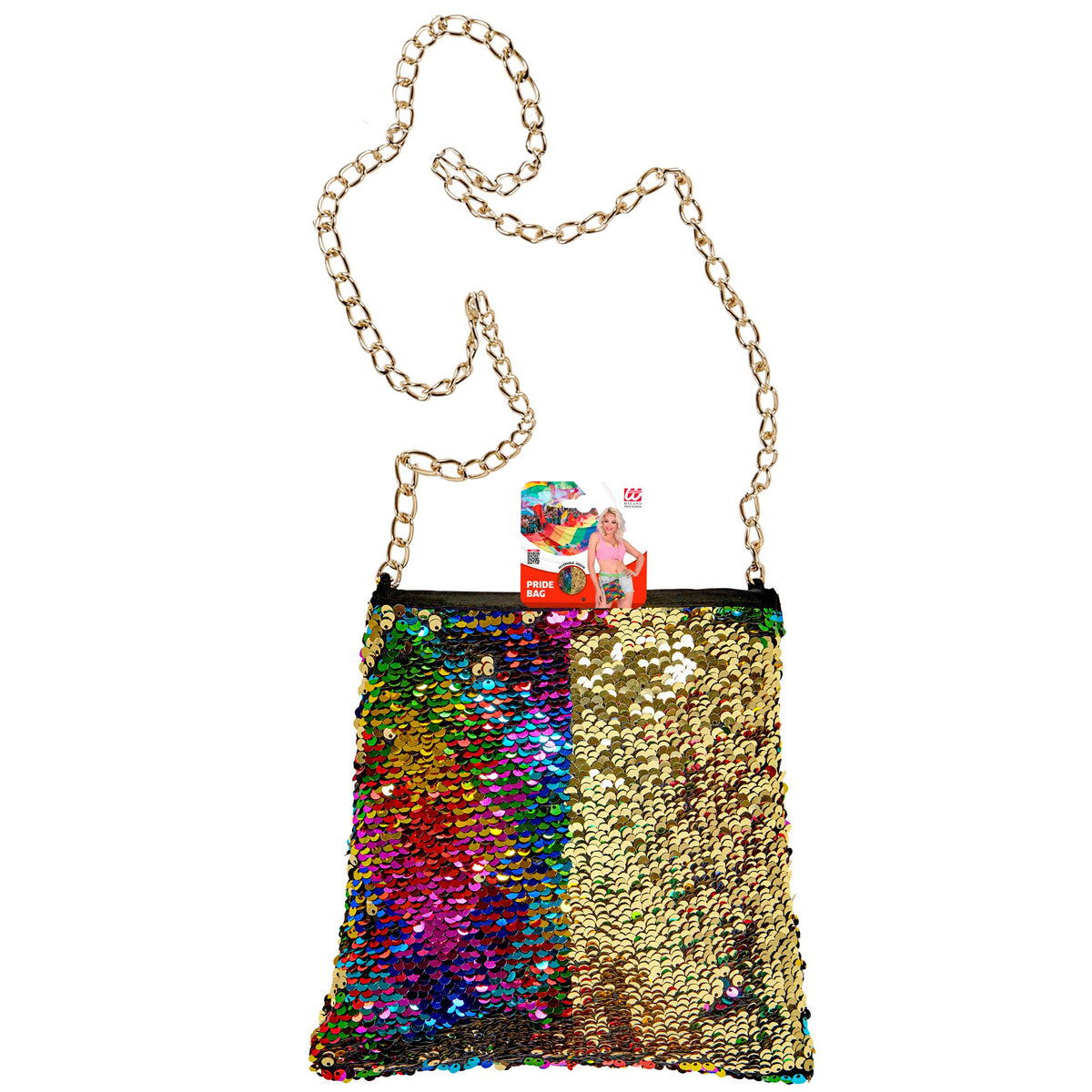 "TASCHE WENDEPAILLETTEN REGENBOGEN / GOLD"