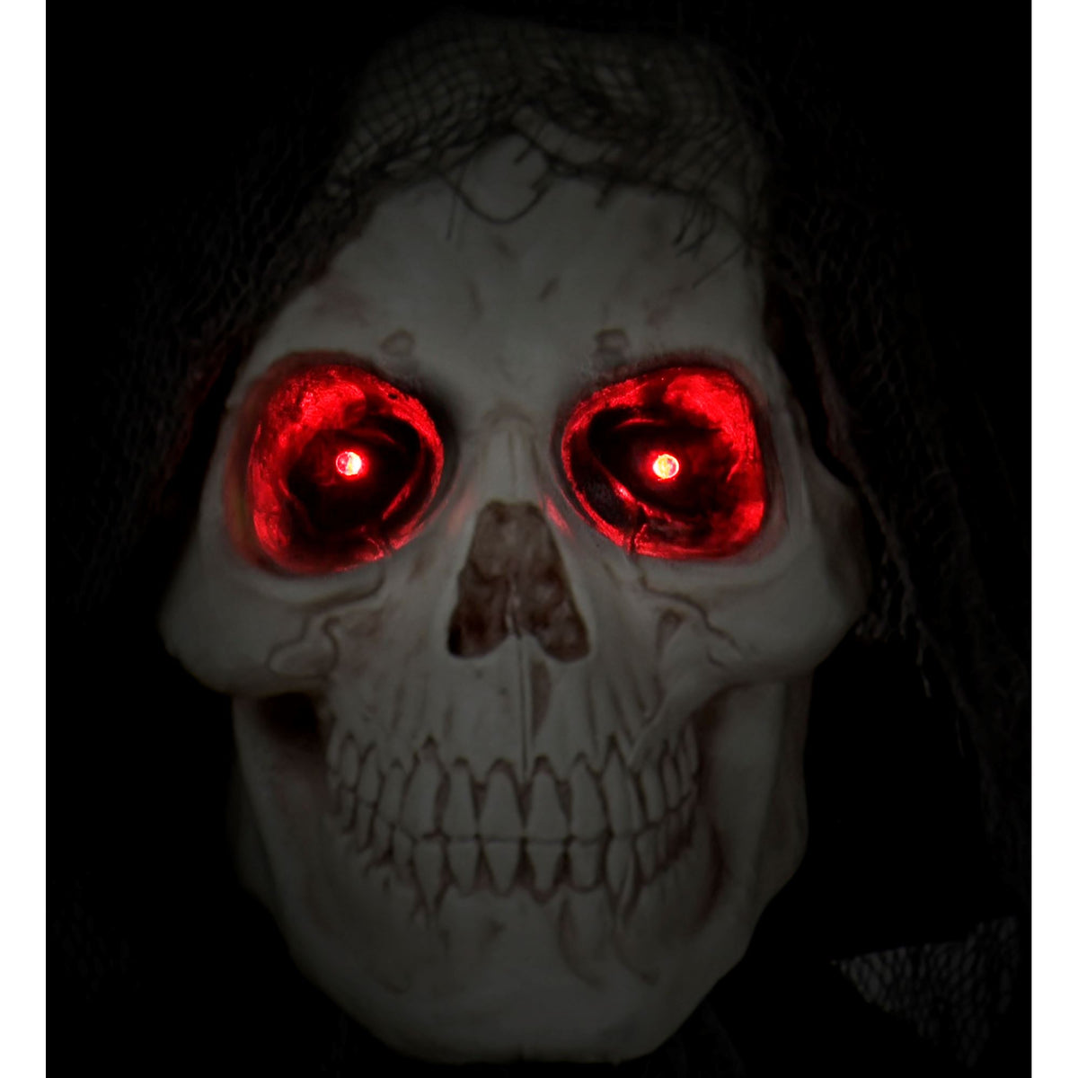 "SENSEMANN MIT PULSIEREND BLINKENDEN LED AUGEN, & SCHAURIGEN GERÄUSCHEN & BÖSER LACHE" 240 cm - geräuschaktiviert