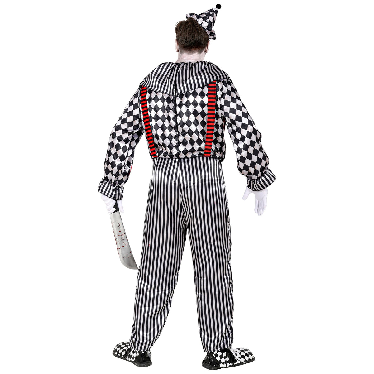 "RETRO CLOWN" (Overall mit Clownkragen und Hosenträgern, Kopfbedeckung)
