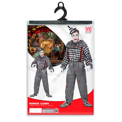 "RETRO CLOWN" (Overall mit Clownkragen und Hosenträgern, Kopfbedeckung)