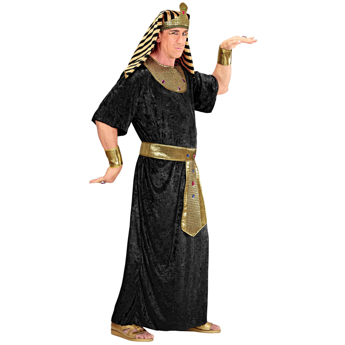 "TUTANCHAMUN" (Tunika, Kragen & Gürtel mit Edelsteinen besetzt, Armbänder, Kopfbedeckung)