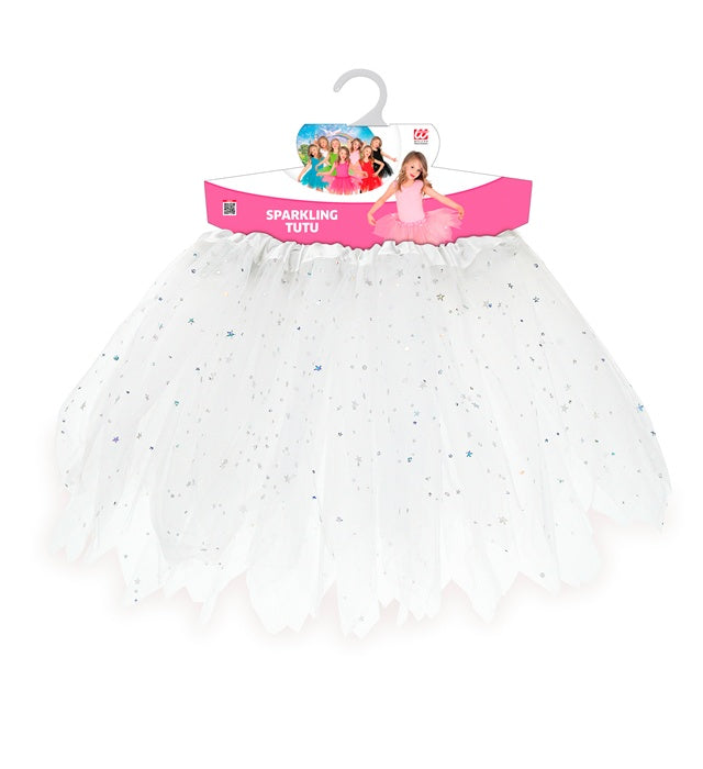 "WEIßER GLITZERNDER TUTU" 30 cm