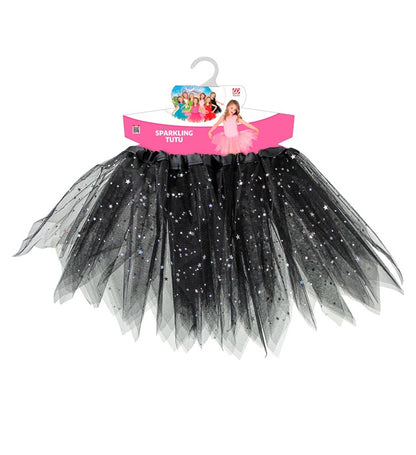 "SCHWARZER GLITZERNDER TUTU" 30 cm