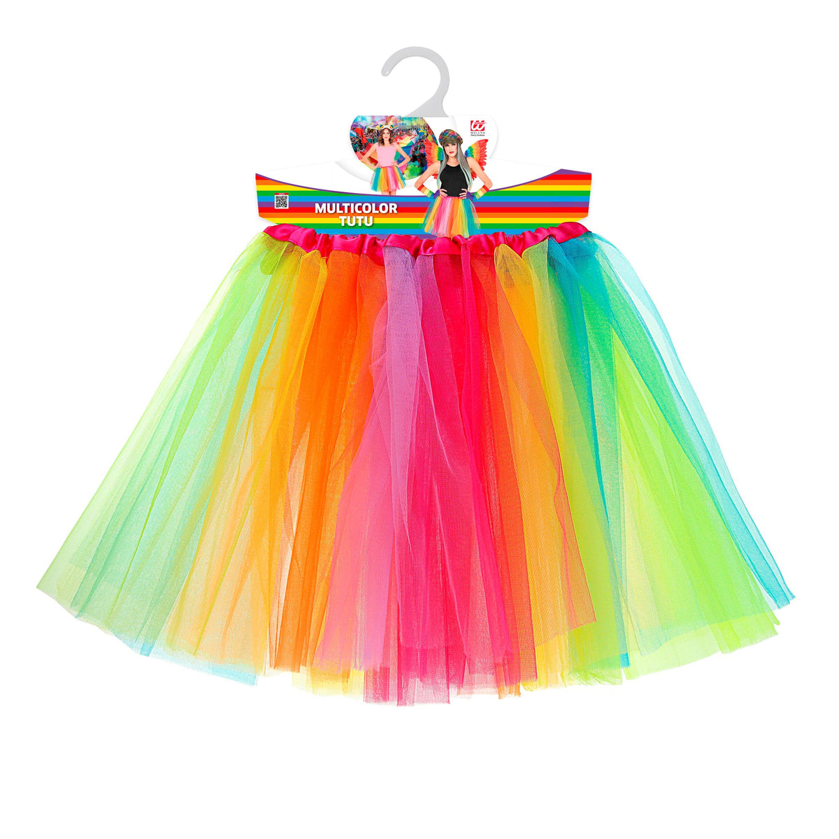 Widmann buntes Regenbogen-Tutu 40 cm – Rückansicht