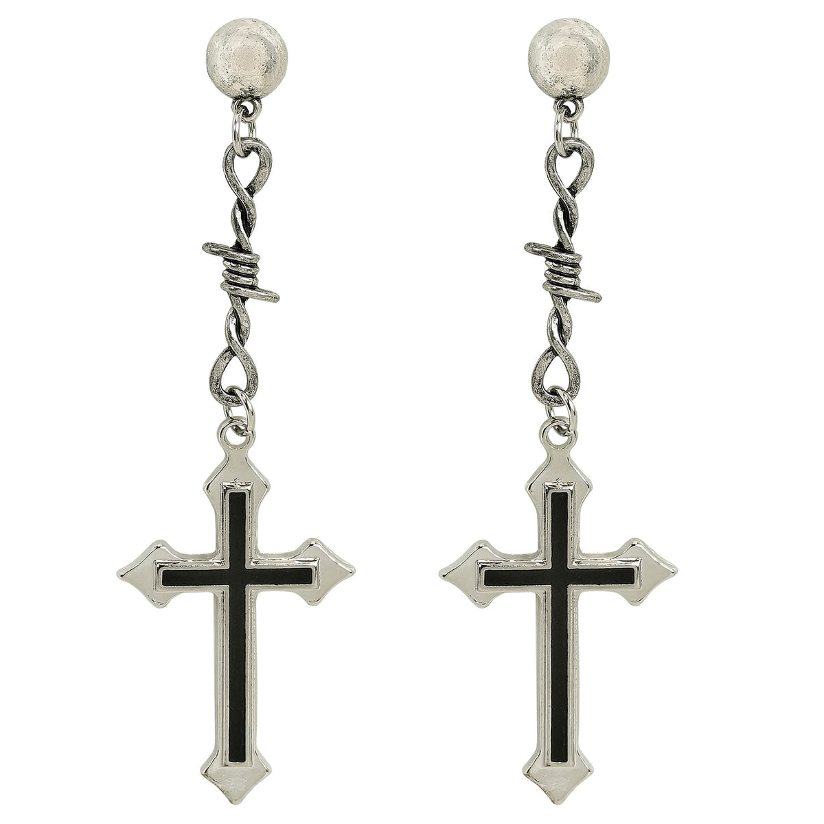 Schwarze Kreuz-Ohrringe von Widmann – Produktansicht