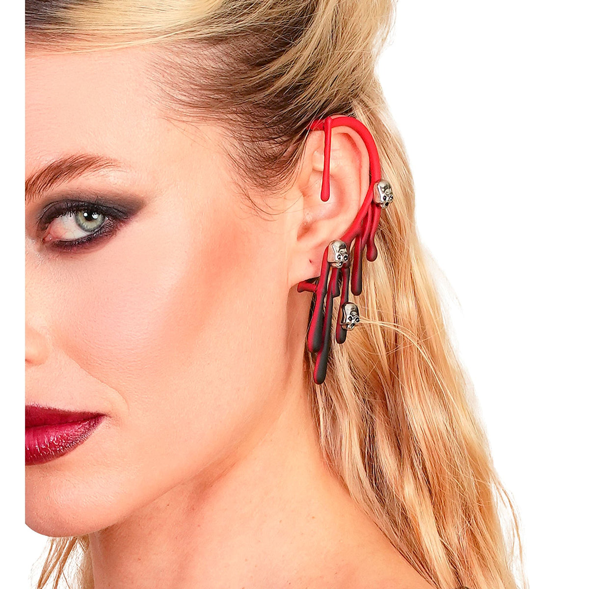 Widmann Ear Cuff Blutstropfen und Totenköpfe – Seitenansicht