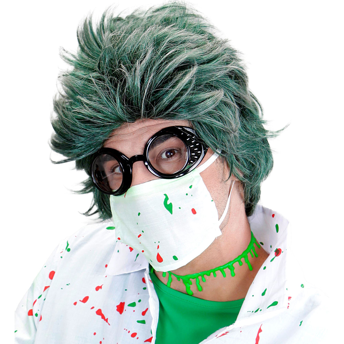 Widmann Halskette mit grünen Slime-Tropfen für Halloween – Seitenansicht