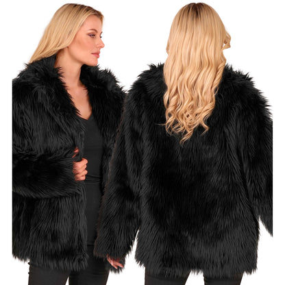Widmann schwarze Plüschjacke Unisex – Detailansicht