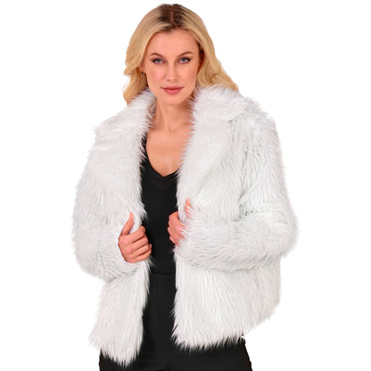 "WEIßE DAMEN PLÜSCHJACKE"