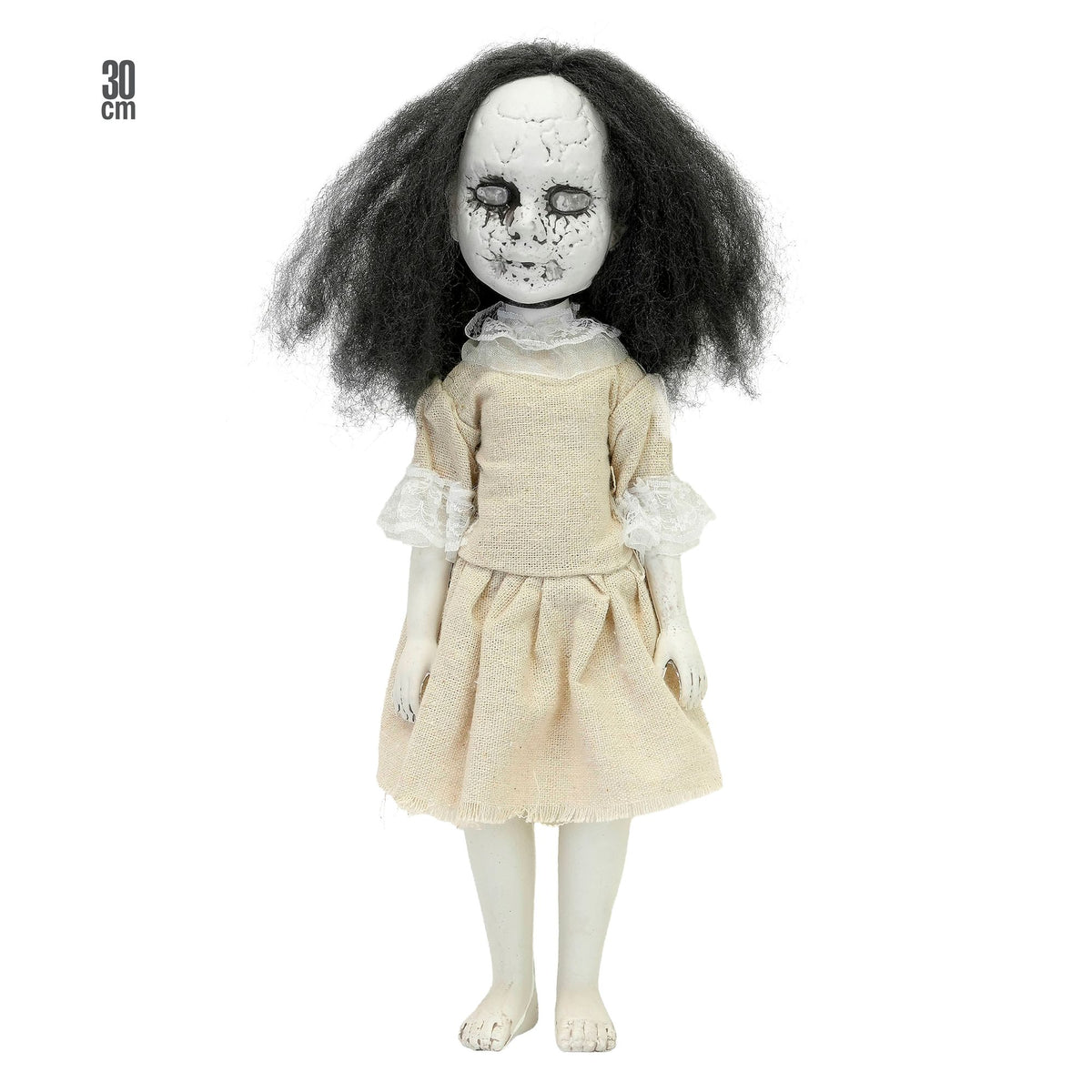 Gruselpuppe 30 cm mit beweglichen Armen und Beinen – Deko für Halloween & Fasnacht