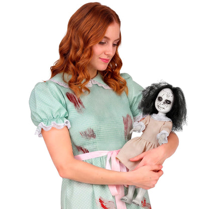 Gruselpuppe 30 cm mit beweglichen Armen und Beinen – Deko für Halloween & Fasnacht