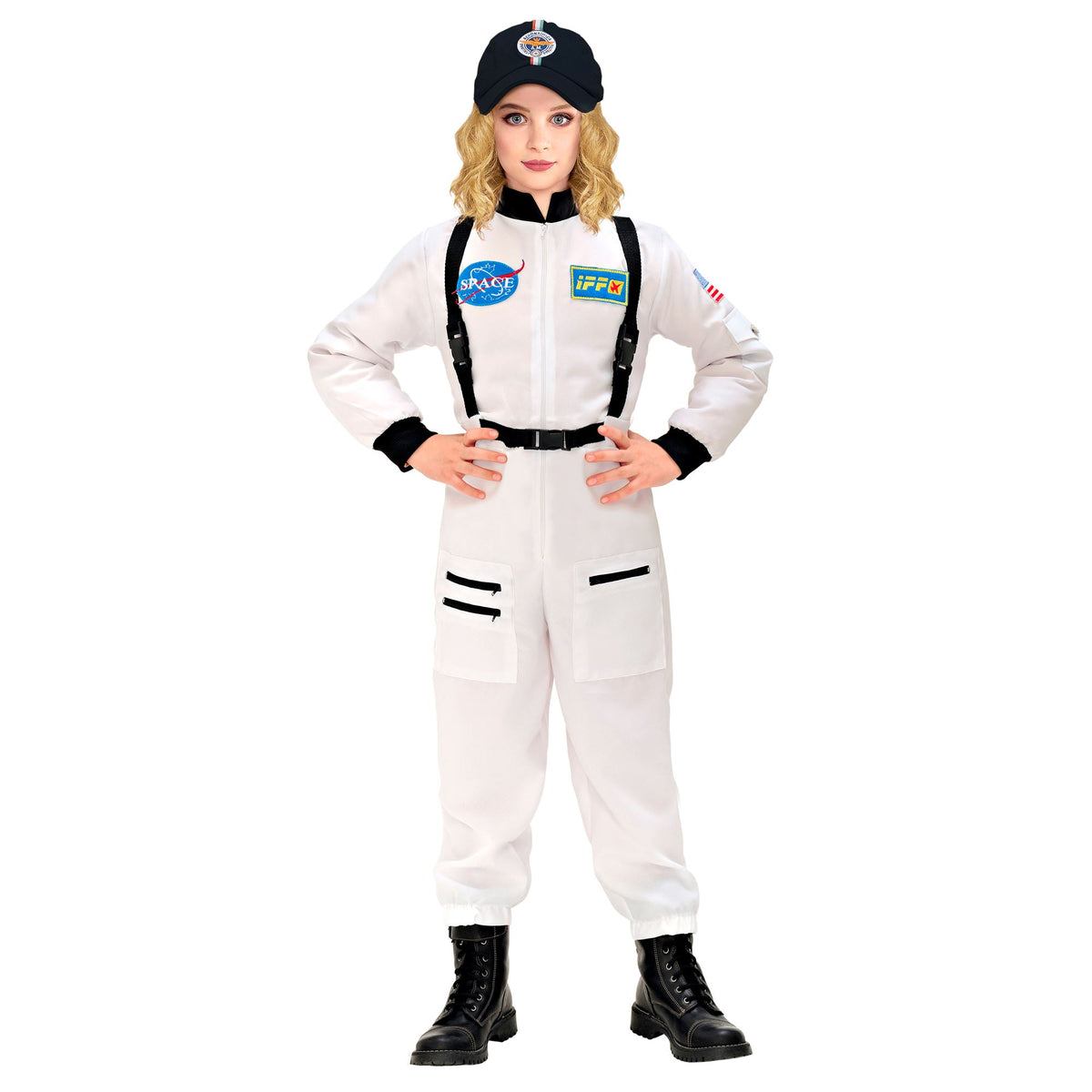 Widmann Astronaut Overall für Fasnacht und Mottoparty, Raumfahrer-Kostüm für Kinder – Seitenansicht