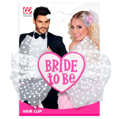 Widmann weisse Haarklammer Bride to Be für Braut – Detailansicht