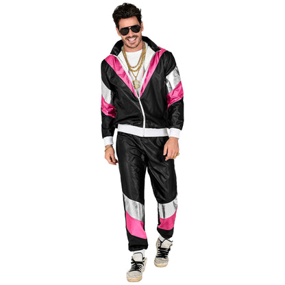 "80er JAHRE LEDERLOOK TRAININGSANZUG" (Oberteil, Hose)