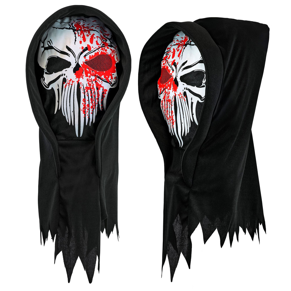 "MASKE BLUTIGER SENSEMANN MIT KAPUZE"