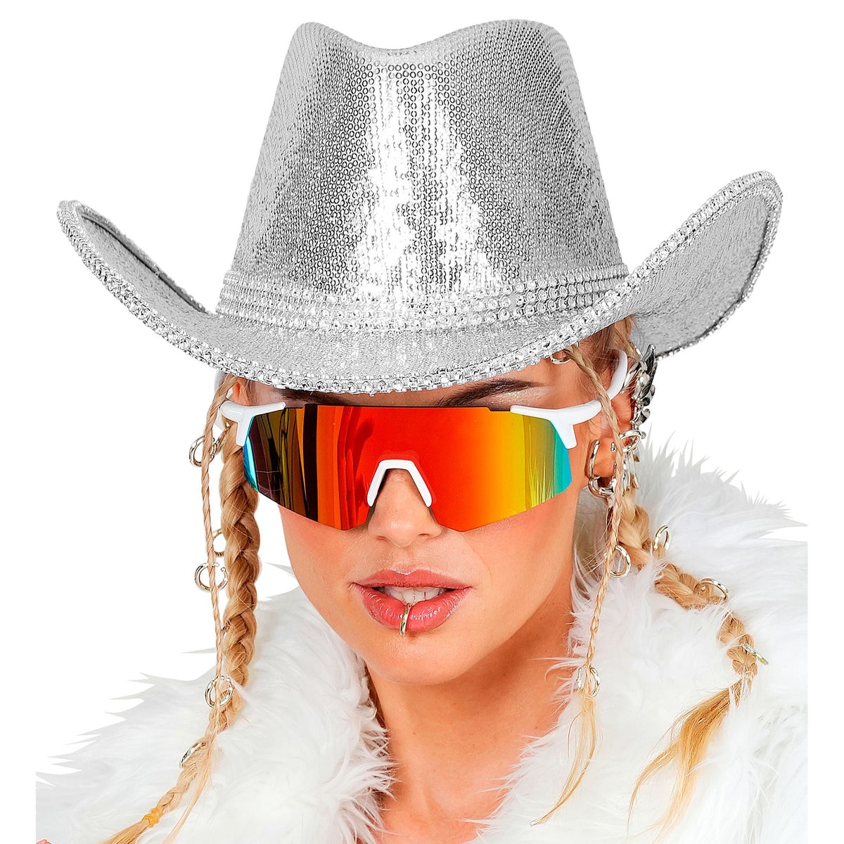 "BRILLE MIT VERSPIEGELTEM REGENBOGEN GLAS"