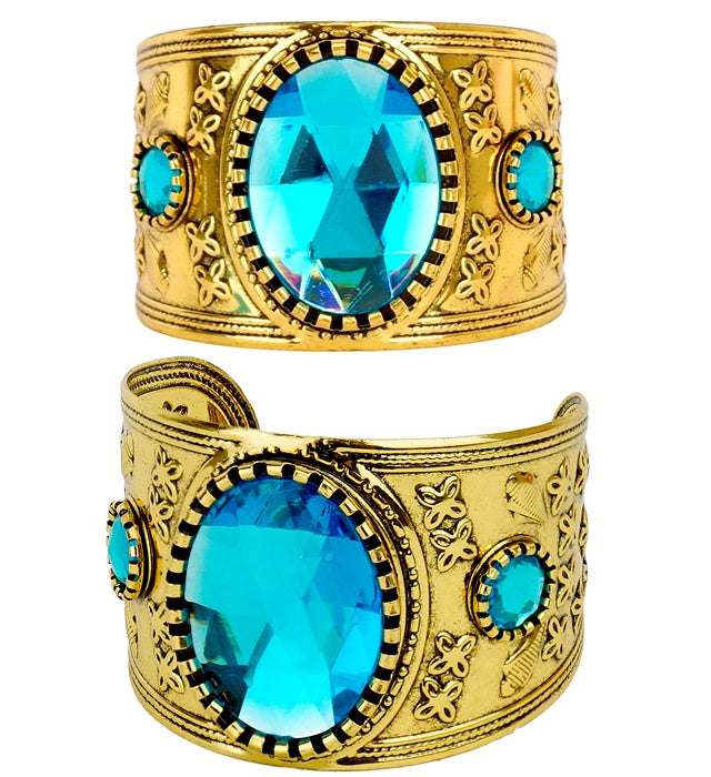 "GOLDENES ARMBAND MIT BLAUEM EDELSTEIN"