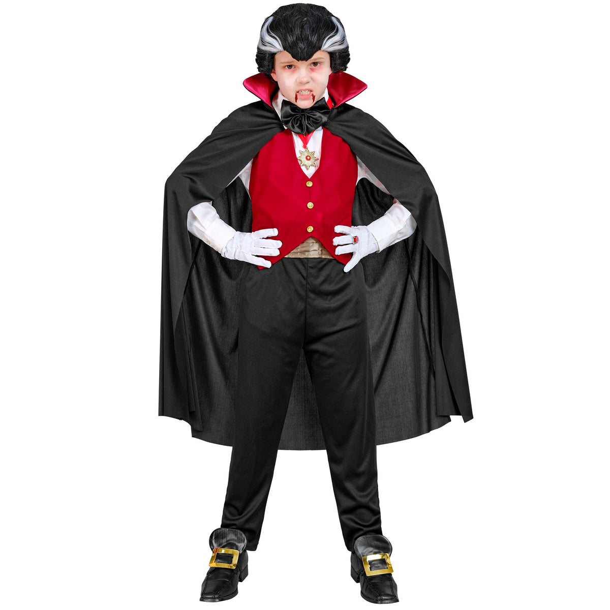 "VAMPIR" (Weste, Kummerbund, Fliege, Kette mit Medaillon, Handschuhe, Umhang)