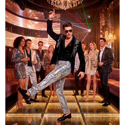 "PARTY FASHION HOSE" (Paillettenhose silber)