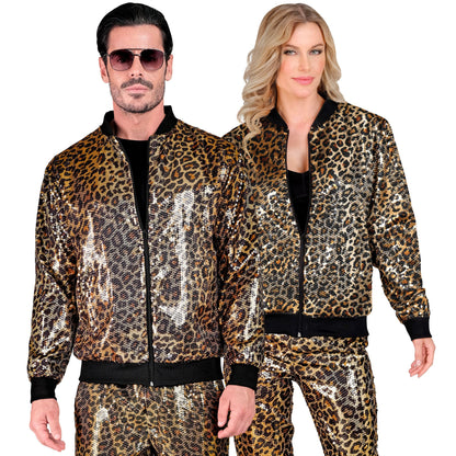 "PARTY FASHION BOMBERJACKE" (Pailletten Bomberjacke in Leopardenmuster)